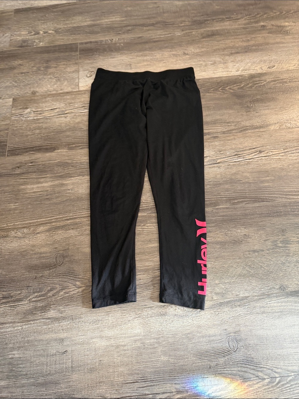 Hurley Black Kids Leggings with Pink Side Logo